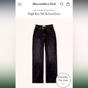 Abercrombie and Fitch jeans, 90s high rise, relaxed fit, criss cross waistband